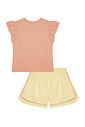 Conjunto de pijama de blusa em flamê e shorts em meia malha 88747 Kukiê Infantil Menina Conjunto de pijama de blusa em flamê e shorts em meia malha 88747 Kukiê Infantil Menina