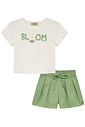 Conjunto de blusa em canelado e shorts em cupro 95545 Kukiê Infantil Menina Conjunto de blusa em canelado e shorts em cupro 95545 Kukiê Infantil Menina