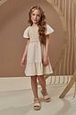 Vestido em linho com elastano e tricot algodão 97194 Infanti Infantil Menina