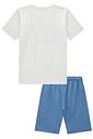 Conjunto de camiseta em meia malha e bermuda em malha alfaiataria 96925 LucBoo Infantil Menino
