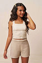 Conjunto de regata e shorts em blend de linho e viscose 96327 Vic Teen Menina Conjunto de regata e shorts em blend de linho e viscose 96327 Vic Teen Menina