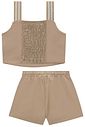 Conjunto de regata e shorts em sarja com elastano 94965 Vic Teen Menina Conjunto de regata e shorts em sarja com elastano 94965 Vic Teen Menina