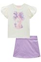 Conjunto de blusa em cotton e short saia em sarja cargo tecno 99671 Kukiê Infantil Menina Conjunto de blusa em cotton e short saia em sarja cargo tecno 99671 Kukiê Infantil Menina