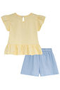 Conjunto de bata em meia malha e shorts em canelado 95217 Kukiê Infantil Menina Conjunto de bata em meia malha e shorts em canelado 95217 Kukiê Infantil Menina
