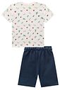 Conjunto de camiseta em meia malha e bermuda em moletom relevo 97919 LucBoo Infantil Menino Conjunto de camiseta em meia malha e bermuda em moletom relevo 97919 LucBoo Infantil Menino