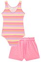 Conjunto de maiô em malha UV dry com proteção UV 50+ com shorts em malha atoalhada 96220 Infanti Infantil Menina Conjunto de maiô em malha UV dry com proteção UV 50+ com shorts em malha atoalhada 96220 Infanti Infantil Menina