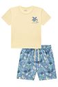 Conjunto de camiseta em meia malha e bermuda em nylon ergonomic com elastano 95161 Johnny Fox Teen Menino