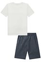 Conjunto de camiseta em meia malha e bermuda em cotton jeans com elastano 92433 LucBoo Infantil Menino Conjunto de camiseta em meia malha e bermuda em cotton jeans com elastano 92433 LucBoo Infantil Menino
