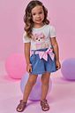 Conjunto de blusa em cotton e shorts em jeans com elastano 98302 Kukiê Infantil Menina Conjunto de blusa em cotton e shorts em jeans com elastano 98302 Kukiê Infantil Menina