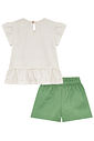 Conjunto de bata em malha fresh e shorts em tricoline com elastano 95262 Kukiê Infantil Menina Conjunto de bata em malha fresh e shorts em tricoline com elastano 95262 Kukiê Infantil Menina