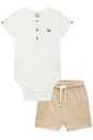 Conjunto de body em suedine e bermuda em malha mesclada 96409 LucBoo Bebê Menino Conjunto de body em suedine e bermuda em malha mesclada 96409 LucBoo Bebê Menino