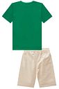 Conjunto de camiseta em meia malha e bermuda em linho santorine com elastano 99638 LucBoo Infantil Menino