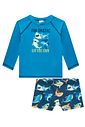 Conjunto de camiseta e sunga em malha UV dry com proteção UV50+ 95707 LucBoo Bebê Menino