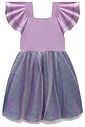 Fantasia de princesa da torre em malha UV, paetê e tule. 97668 Infanti Infantil Menina