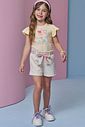 Conjunto de blusa em meia malha e shorts em moletom sem pelúcia 95425 Infanti Infantil Menina Conjunto de blusa em meia malha e shorts em moletom sem pelúcia 95425 Infanti Infantil Menina