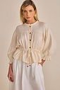 Camisa diferenciada em crepe amassado 90974 Linzzi