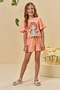 Conjunto de blusa e shorts em malha fresh 95026 Kukiê Infantil Menina Conjunto de blusa e shorts em malha fresh 95026 Kukiê Infantil Menina