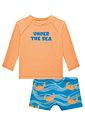 Conjunto de camiseta e sunga em malha uv dry com proteção UV50+ 95716 Johnny Fox Bebê Menino