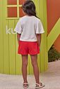 Conjunto de blusa em malha fresh e short saia em piquet 97991 Kukiê Infantil Menina