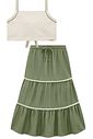 Conjunto de regata em linho com elastano e saia new midi em linho capri 94424 Vic Teen Menina Conjunto de regata em linho com elastano e saia new midi em linho capri 94424 Vic Teen Menina