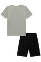 Conjunto de camiseta em meia malha e bermuda em molevisco com elastano 96866 Johnny Fox Teen Menino Conjunto de camiseta em meia malha e bermuda em molevisco com elastano 96866 Johnny Fox Teen Menino
