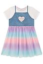 Conjunto de vestido em malha power e sobreposição em jeans e tule 97953 Infanti Infantil Menina Conjunto de vestido em malha power e sobreposição em jeans e tule 97953 Infanti Infantil Menina