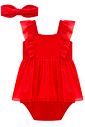 Vestbody em cotton e tule com elastano (acompanha faixa) 99663 Kukiê Bebê Menina