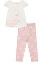 Conjunto de bata em meia malha com calça legging em malha power 95328 Infanti Infantil Menina