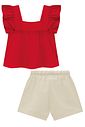 Conjunto de bata em blend de viscose e shorts em sarja com elastano 96603 Infanti Infantil Menina Conjunto de bata em blend de viscose e shorts em sarja com elastano 96603 Infanti Infantil Menina