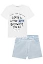 Conjunto de camiseta comfy em meia malha e shorts em sarja com elastano 96303 Lilimoon Teen Menina Conjunto de camiseta comfy em meia malha e shorts em sarja com elastano 96303 Lilimoon Teen Menina