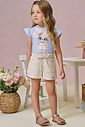 Conjunto de blusa em meia malha com shorts em moletom sem pelúcia 94662 Infanti Infantil Menina Conjunto de blusa em meia malha com shorts em moletom sem pelúcia 94662 Infanti Infantil Menina