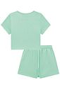 Conjunto de blusa e short saia em canelado liz 98564 Lilimoon Teen Menina