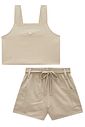 Conjunto de regata e shorts em sarja com elastano 98507 Vic Teen Menina Conjunto de regata e shorts em sarja com elastano 98507 Vic Teen Menina