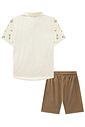 Conjunto de camisa em linho deluxe e bermuda em cotton jeans com elastano 96050 LucBoo Infantil Menino