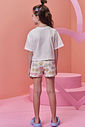 Conjunto de blusa em meia malha e shorts em moletom linho sem pelúcia 98527 Infanti Infantil Menina