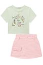 Conjunto de blusa em meia malha e short saia em sarja com elastano 96313 Lilimoon Teen Menina Conjunto de blusa em meia malha e short saia em sarja com elastano 96313 Lilimoon Teen Menina