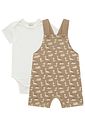 Conjunto de body em ribana 1x1 e jardineira em cotton jeans com elastano 99058 LucBoo Bebê Menino