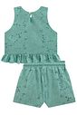 Conjunto de bata e shorts em tecido bordado 98308 Kukiê Infantil Menina Conjunto de bata e shorts em tecido bordado 98308 Kukiê Infantil Menina