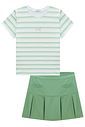 Conjunto de blusa em malha power e short saia em linho com elastano 99109 Vic Teen Menina Conjunto de blusa em malha power e short saia em linho com elastano 99109 Vic Teen Menina