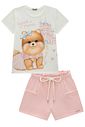 Conjunto de blusa em meia malha e shorts em moletom sem pelúcia 93269 Infanti Infantil Menina Conjunto de blusa em meia malha e shorts em moletom sem pelúcia 93269 Infanti Infantil Menina
