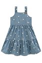 Vestido em denim bordado 96430 Infanti Infantil Menina Vestido em denim bordado 96430 Infanti Infantil Menina