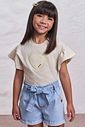 Shorts em jeans com elastano 98350 Infanti Infantil Menina