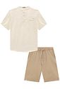 Conjunto de bata em linho deluxe e bermuda em linho santorine com elastano 95751 Johnny Fox Teen Menino Conjunto de bata em linho deluxe e bermuda em linho santorine com elastano 95751 Johnny Fox Teen Menino