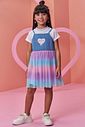 Conjunto de vestido em malha power e sobreposição em jeans e tule 97953 Infanti Infantil Menina Conjunto de vestido em malha power e sobreposição em jeans e tule 97953 Infanti Infantil Menina