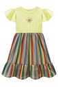 Vestido em meia malha e tecido tricô 97989 Kukiê Infantil Menina