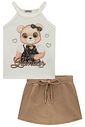 Conjunto de regata e short saia em canelado liz 98724 Infanti Infantil Menina