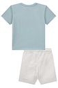 Conjunto de camiseta em meia malha e bermuda em sarja ônix com elastano 99244 Johnny Fox Teen Menino Conjunto de camiseta em meia malha e bermuda em sarja ônix com elastano 99244 Johnny Fox Teen Menino