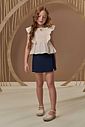 Conjunto de bata em tricoline com elastano e short saia em sarja com elastano 97093 Infanti Infantil Menina Conjunto de bata em tricoline com elastano e short saia em sarja com elastano 97093 Infanti Infantil Menina