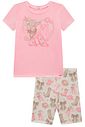Conjunto de blusa em meia malha e bermuda biker em molecotton 98734 Kukiê Infantil Menina Conjunto de blusa em meia malha e bermuda biker em molecotton 98734 Kukiê Infantil Menina
