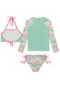 Trio de biquíni e blusa em malha UV dry com proteção UV 50+ 93170 Infanti Infantil Menina Trio de biquíni e blusa em malha UV dry com proteção UV 50+ 93170 Infanti Infantil Menina
